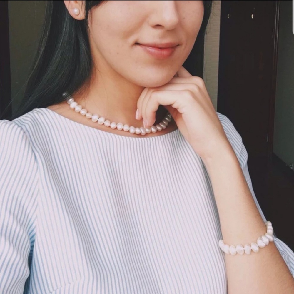 Natural Baroque Pearl Necklace +Earrings +Bracelet - Picture 2 of 6